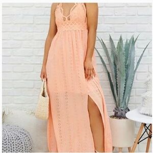 Hummingbird Lace Top Maxi Dress